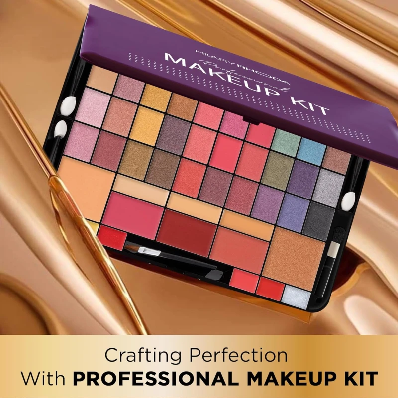 Hilary Rhoda Professional Makeup Kit | 40 Eyeshadows | Highlighter | Face Powder | 3 Contour & 3 Blushes | 6 Lip Glosses | Makeup Kit for Women | Highly Pigmented | 4 Brushes - 74g (Multicolor Shade-1) thumbnail 3